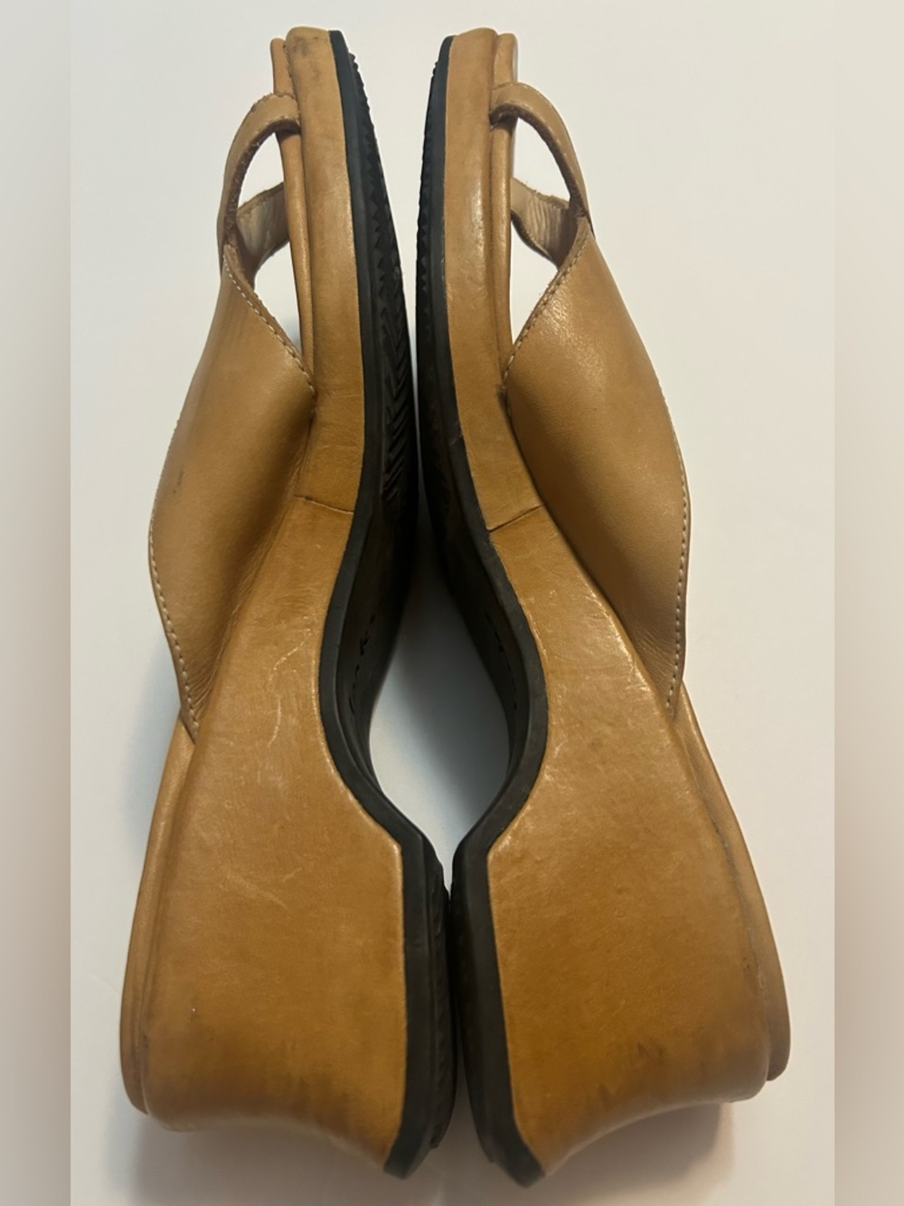 Y2K Clarks Women’s Tan Leather Slip-On Mules - Picture 5 of 7